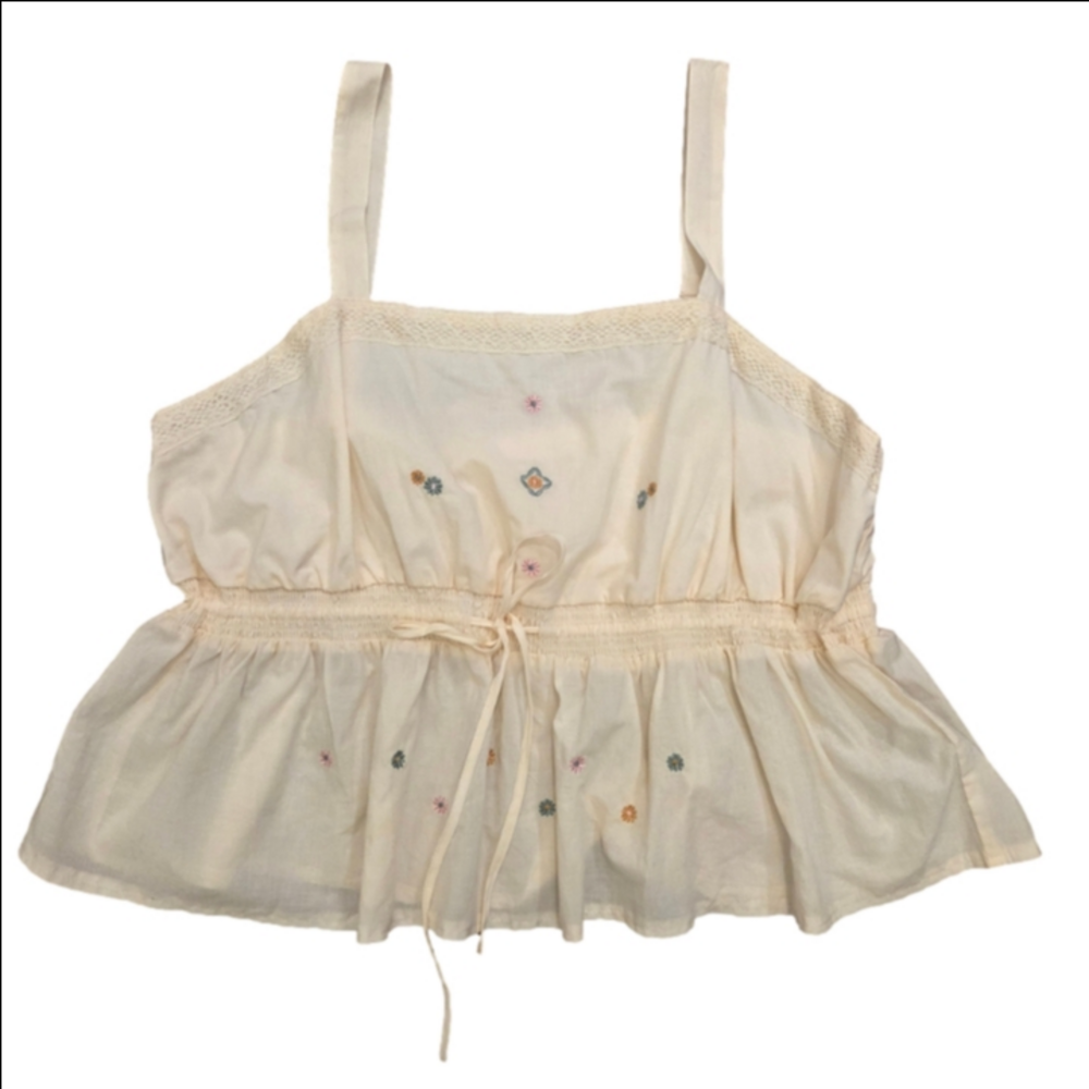 Celebrity Pink Cream Embroidered Camisole Size XXXL